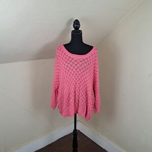 Pol Sweaters Barbie Pink Lightweight Sweater Oversize Fit Size M